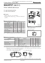 Panasonic Schottky Barrier Diodes MA3X727 (MA727) Specification Sheet preview