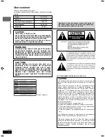 Предварительный просмотр 2 страницы Panasonic SCHT670 - RECEIVER W/5-DISK DV Operating Instructions Manual