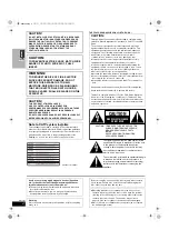 Предварительный просмотр 4 страницы Panasonic SCHT800V - DVD THEATER RECEIVER Operating Instructions Manual