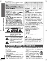 Preview for 2 page of Panasonic SCPT750 - DVD HOME THEATER SOUND SYSTEM Operating Instructions Manual