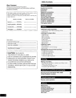 Предварительный просмотр 2 страницы Panasonic SCS2050 - HI-FI COMPONENT SYSTEM Operating Manual