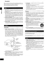 Предварительный просмотр 4 страницы Panasonic SCS2050 - HI-FI COMPONENT SYSTEM Operating Manual