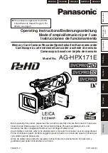 Panasonic SD AG-HPX171E Operating Instructions Manual предпросмотр