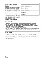 Preview for 2 page of Panasonic SDR-H85P Operating Instructions Manual