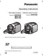 Предварительный просмотр 1 страницы Panasonic SDR-H86 Operating Instructions Manual