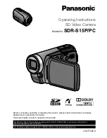 Preview for 1 page of Panasonic SDR-S15P Operating Instructions Manual