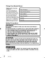 Предварительный просмотр 2 страницы Panasonic SDR-S7 Operating Instructions Manual