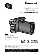 Panasonic SDR-SW21P Operating Instructions Manual preview