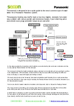 Предварительный просмотр 2 страницы Panasonic Secon H Series Installation And Setup