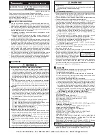 Preview for 1 page of Panasonic SF-C14EX Instruction Manual