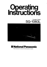 Preview for 1 page of Panasonic SG-1060L Operating Instructions Manual