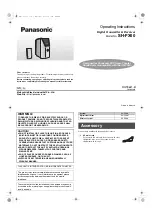 Предварительный просмотр 1 страницы Panasonic SH-FX60 - Wireless Audio Delivery System Operating Instructions