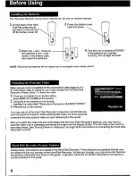 Предварительный просмотр 6 страницы Panasonic ShowStopper PV-HS1000 Operating Instructions Manual