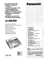 Preview for 1 page of Panasonic SJ-MR200 Operating Instructions Manual