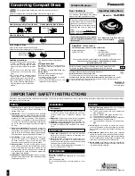 Предварительный просмотр 1 страницы Panasonic SL-MP50 Operating Instructions Manual