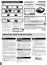 Preview for 1 page of Panasonic SL-S292 Operating Instructions Manual