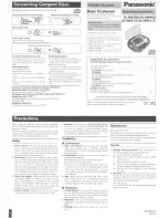 Предварительный просмотр 1 страницы Panasonic Sl-SW405 Operating Instructions Manual