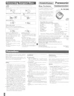 Preview for 1 page of Panasonic SL-SX300 Operating Instructions Manual