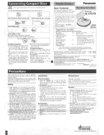 Panasonic SLCT570 - PORT. CD PLAYER Operating Instructions Manual preview