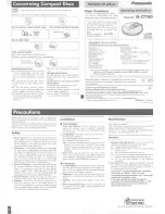Panasonic SLCT780 - PORT. CD PLAYER Operating Instructions Manual preview