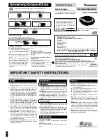 Предварительный просмотр 1 страницы Panasonic SLMP35 - PORT. CD PLAYER Operating Instructions Manual