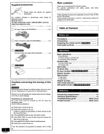 Предварительный просмотр 2 страницы Panasonic SLPD5 - COMPACT DISC PLAYER Operating Manual