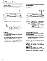 Предварительный просмотр 12 страницы Panasonic SLPD688 - COMPACT DISC CHANGER Operating Manual