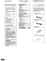 Preview for 2 page of Panasonic SLPS770D - COMPACT DISC PLAYER Operating Instructions Manual