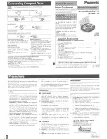 Preview for 1 page of Panasonic SLSW505 - PORT. COMPACT DISC Operating Instructions Manual