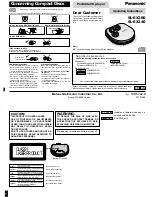 Panasonic SLSX280 - PORT. CD-LOW P Operating Instructions Manual preview