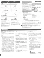 Предварительный просмотр 1 страницы Panasonic SLSX281C - PORT. CD PLAYER Operating Instructions Manual