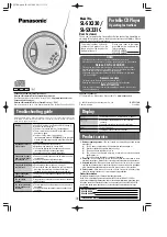 Panasonic SLSX330 - PORTABLE CD PLAYER Operating Instructions предпросмотр