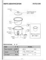 Предварительный просмотр 3 страницы Panasonic SR-3NA Operating Manual