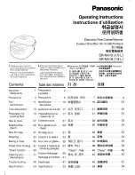 Panasonic SR-NA10 Operating Instructions Manual preview