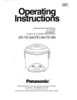 Panasonic SR-TE10NVO Operating Instructions Manual preview