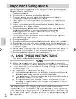 Предварительный просмотр 2 страницы Panasonic SR-TEL18 Operating Instructions Manual