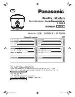 Panasonic sr-tem18 Operating	 Instruction предпросмотр
