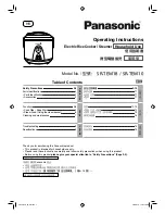 Preview for 1 page of Panasonic sr-tem18 Operating	 Instruction