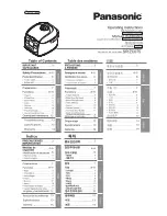 Preview for 2 page of Panasonic sr-zc075 Operating Instructions Manual