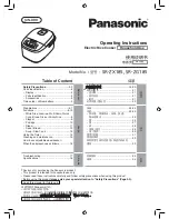Panasonic SR-ZG185 Operating Instructions Manual предпросмотр