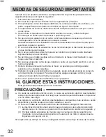 Предварительный просмотр 32 страницы Panasonic SR2363Z - RICE COOKER LID 20CUP Operating Instructions Manual