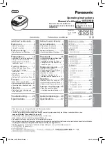 Panasonic SRDG102 - RICE COOKER - MULTI LANGUAGE Operating Instructions Manual preview