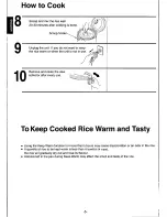 Предварительный просмотр 6 страницы Panasonic SRTE15PS - RICE COOKER/STEAMER Operating Instructions Manual