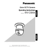 Preview for 1 page of Panasonic Super Dynamic III WV-CS954 Operating Instructions Manual