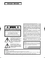 Preview for 2 page of Panasonic Super Dynamic III WV-CS954 Operating Instructions Manual