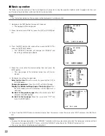 Preview for 22 page of Panasonic Super Dynamic III WV-CW384 Operating Instructions Manual