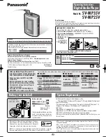 Panasonic SV-MP35 Operating Instructions Manual preview