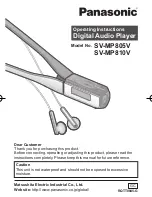 Preview for 1 page of Panasonic SV-MP805V Operating Instructions Manual