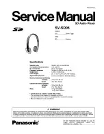 Panasonic SV-SD05 Serivce Manual preview