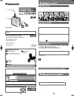 Panasonic SV-SD100V Operating Instructions Manual preview